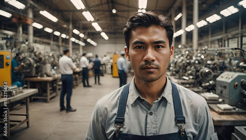 portrait of a man in factory portrait of a man in factory