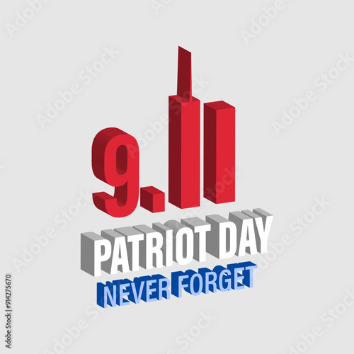 Vector illustration of 9 11 patriot day social media feed template