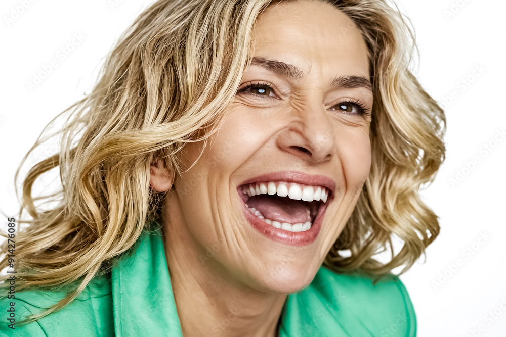 Portrait of a Blonde Woman Laughing Portrait of a Blonde Woman Laughing