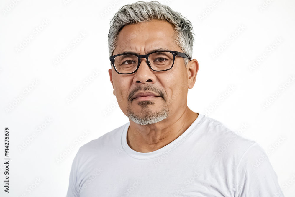 Portrait of a man with a serious expression Portrait of a man with a serious expression