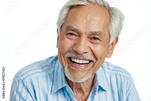 Portrait of a Senior Man Smiling Joyfully