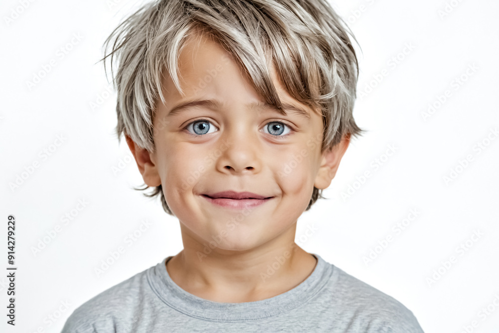 Portrait of a Young Boy with Blonde Hair Smiling Portrait of a Young Boy with Blonde Hair Smiling