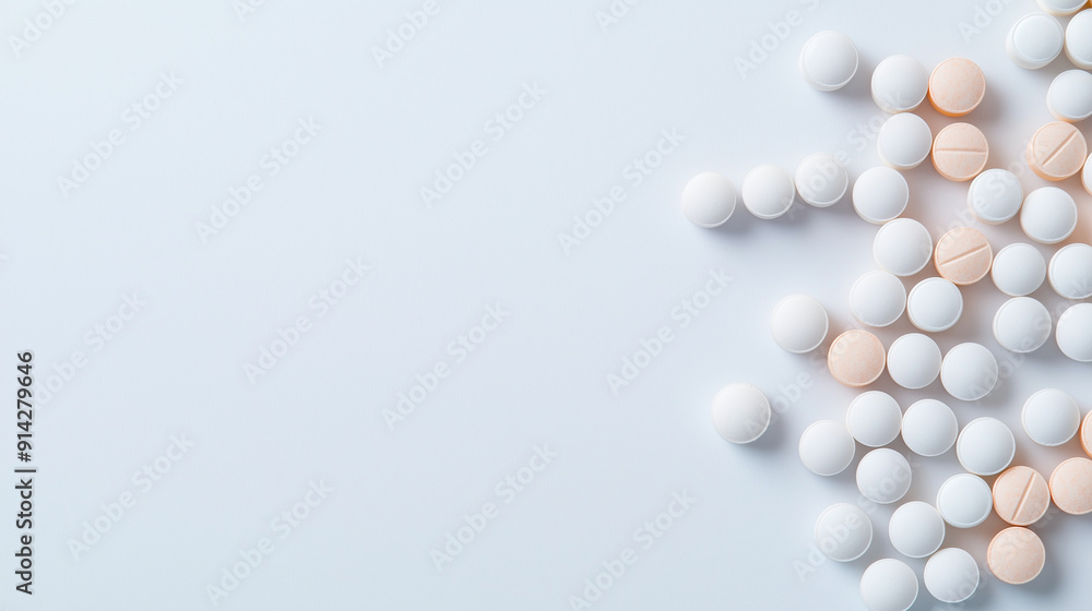 pack of pills on a plain backdrop, symbolizing pharmaceuticals and medical care with ample space for text. Photo pack of pills on a plain backdrop, symbolizing pharmaceuticals and medical care with ample space for text. Photo