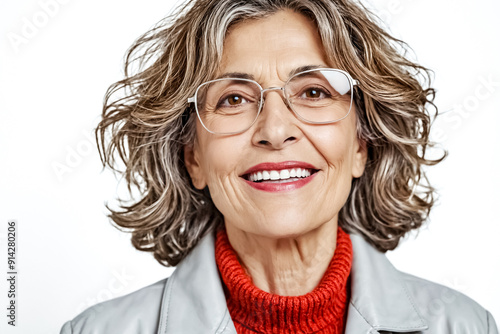 Portrait of a smiling woman with glasses