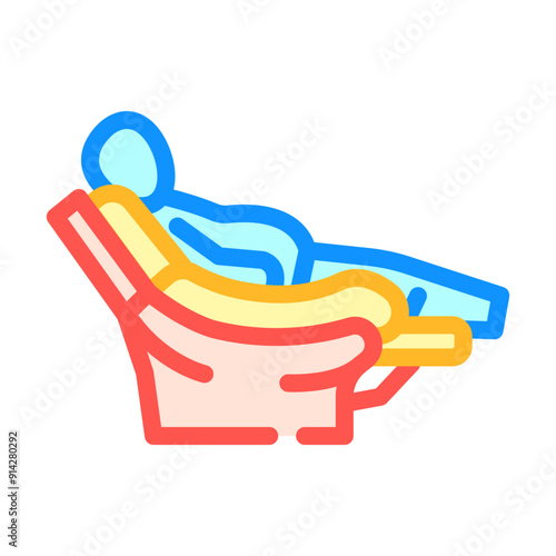 sedentary lifestyle obesity overweight color icon vector. sedentary lifestyle obesity overweight sign. isolated symbol illustration
