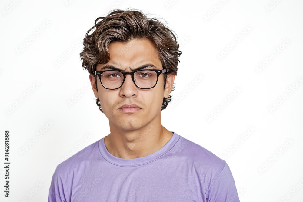 Portrait of a Young Man with a Skeptical Expression Portrait of a Young Man with a Skeptical Expression
