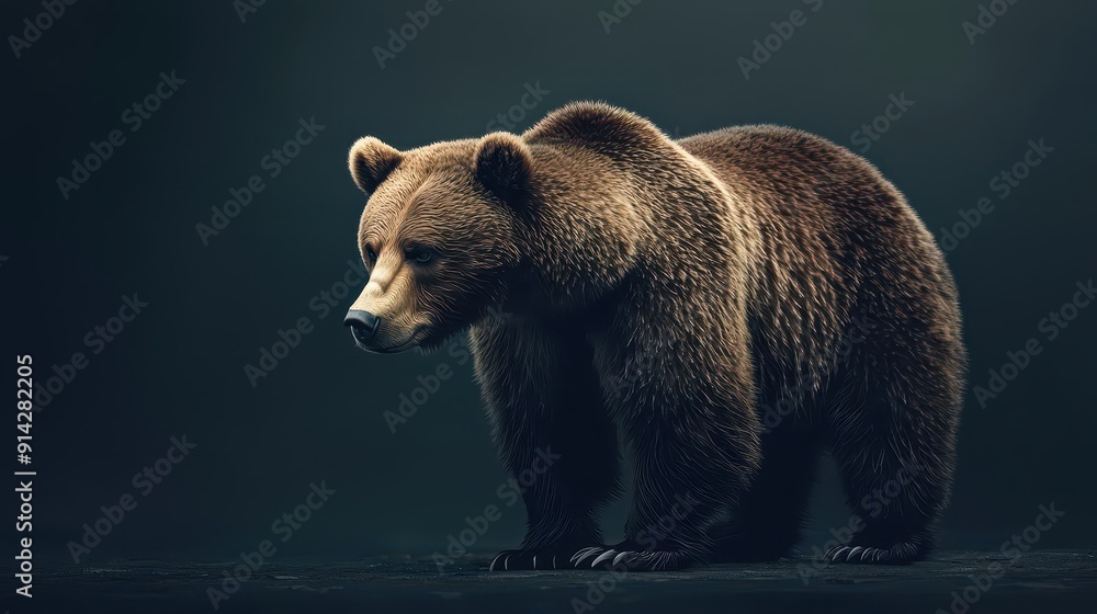 Fototapeta premium A minimalist animal photo with precise light adjustments and digital retouching, creating a clean visual,