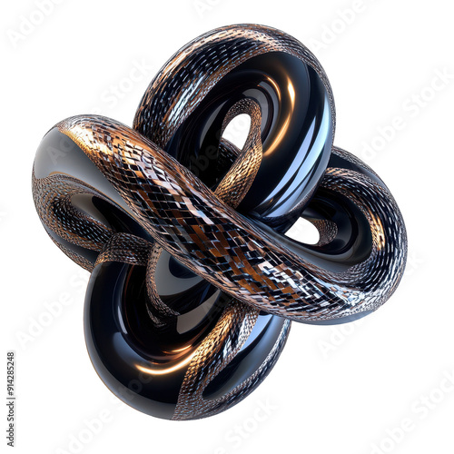 Glossy abstract knot with g...