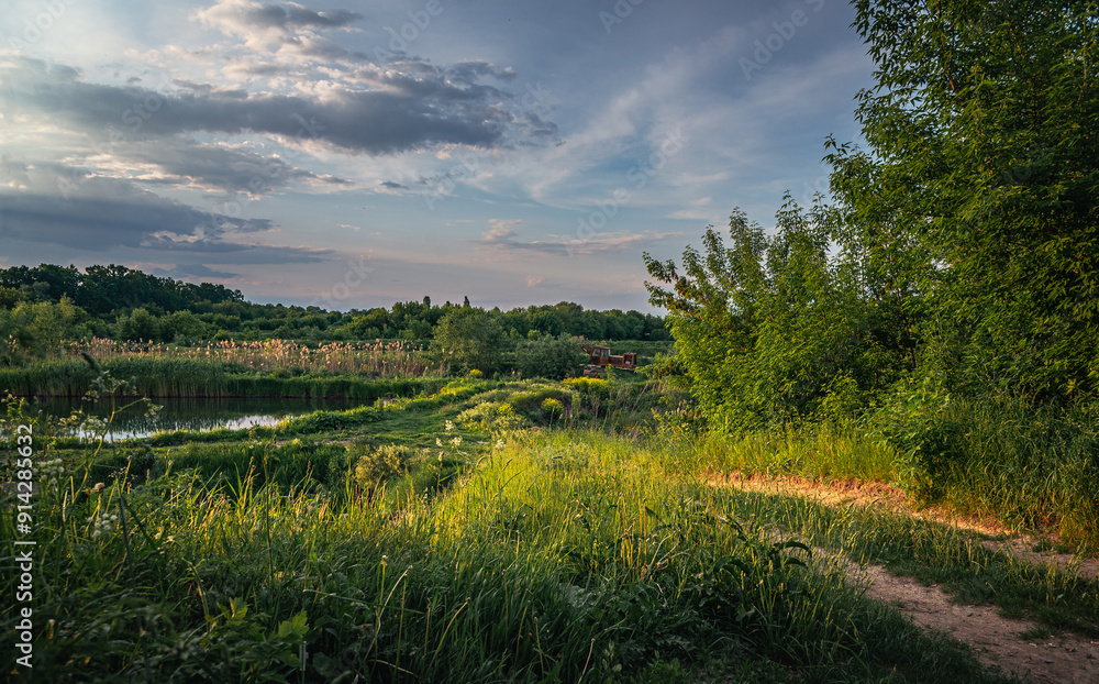 Fototapeta premium Sunrise on river