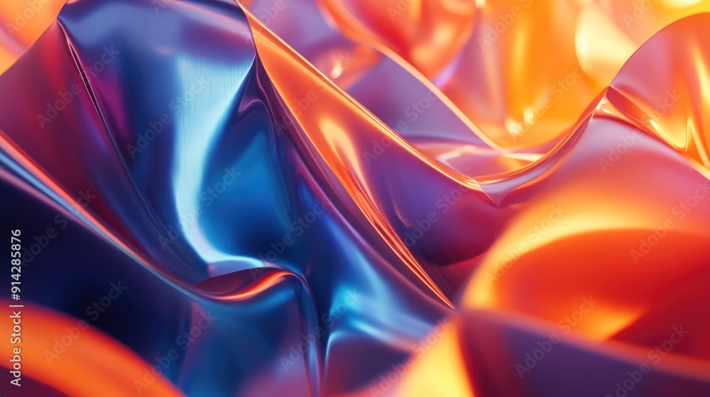 Fototapeta premium Abstract 3D background with interlocking shapes and dynamic lighting, futuristic and artistic design