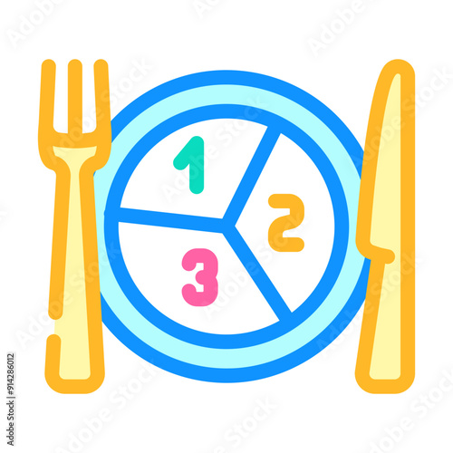 portion control obesity overweight color icon vector. portion control obesity overweight sign. isolated symbol illustration