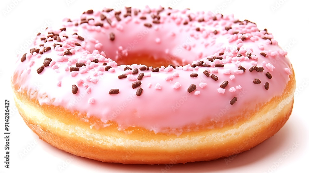 Indulge in Sweetness - Close-up Donut Illustration on White Background