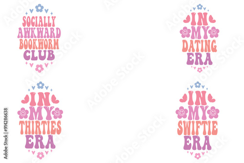 Socially awkward bookworm club, In My Dating Era , In My Thirties Era, In My Swiftair Era keychain SVG designs