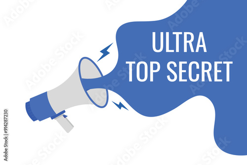 ultra top secret button, banner, label, template for website. ultra top secret text with colorful megaphone icon
