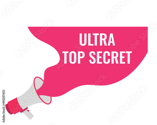 ultra top secret button, banner, label, template for website. ultra top secret text with colorful megaphone icon
