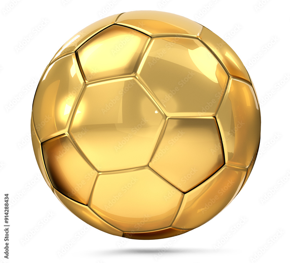 golden metallic soccer ball, isolated, 3d-illustration golden metallic soccer ball, isolated, 3d-illustration