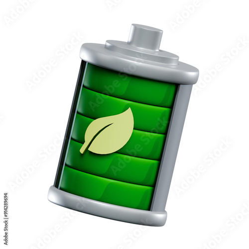 3D illustration of Bio Battery. Biodiesel photo