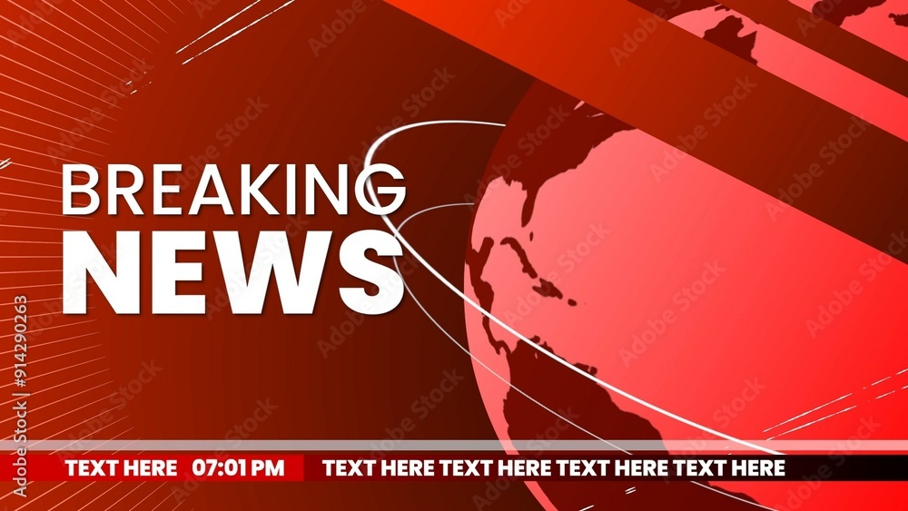 News Program Title Modern News Title With Animated Text Bar Stock Template | Adobe Stock