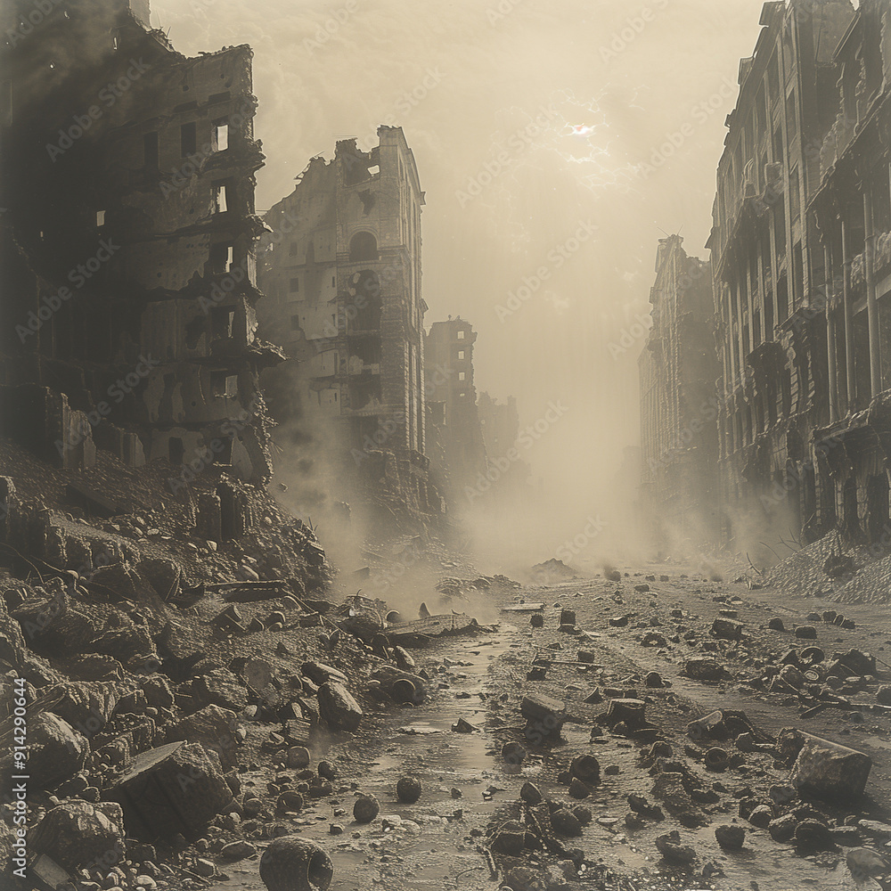 Echoes of Devastation: A haunting glimpse into a war-torn city, where ...
