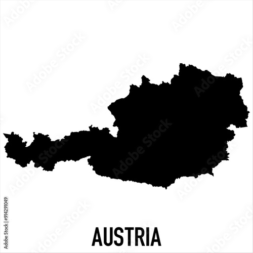 Austria blank outline map design