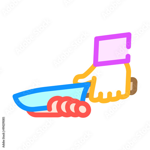 knife skills restaurant chef color icon vector. knife skills restaurant chef sign. isolated symbol illustration