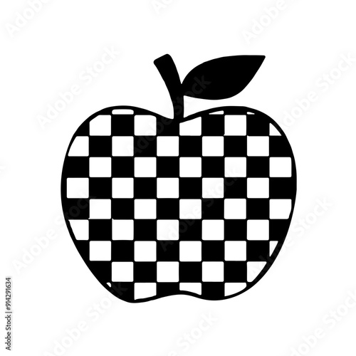 Checkered Apple Svg, Svg Apple Split Monogram SVG, teacher life svg, Apple Svg, teacher png, teacher svg, checkered retro teacher svg, Svg files for cricut