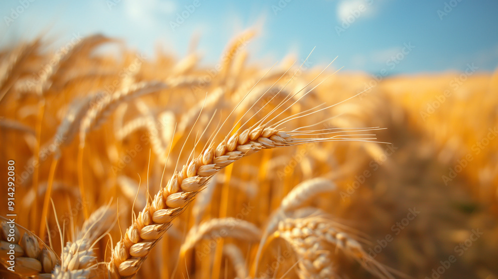 Golden wheat field at sunset with soft focus Golden wheat field at sunset with soft focus