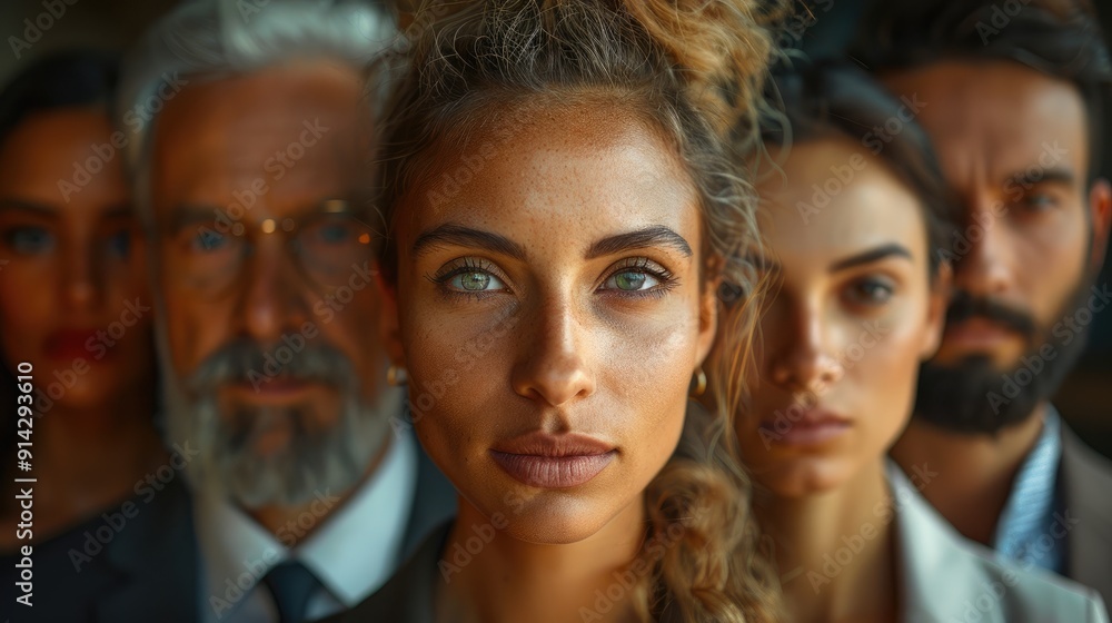 A group of focused business leaders with determined expressions, portraying their driving force and passion for achieving their corporate goals and visions together. A group of focused business leaders with determined expressions, portraying their driving force and passion for achieving their corporate goals and visions together.