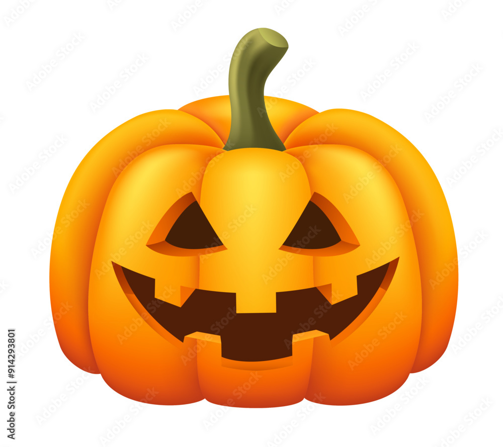 Pumpkin. Jack-O-Lantern. Vector realistic illustration isolated on transparent background. Pumpkin. Jack-O-Lantern. Vector realistic illustration isolated on transparent background.