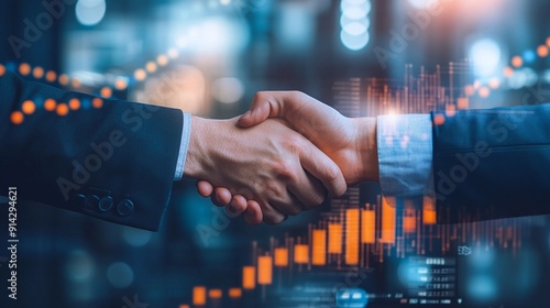 Businessmen making handshake with partner greeting