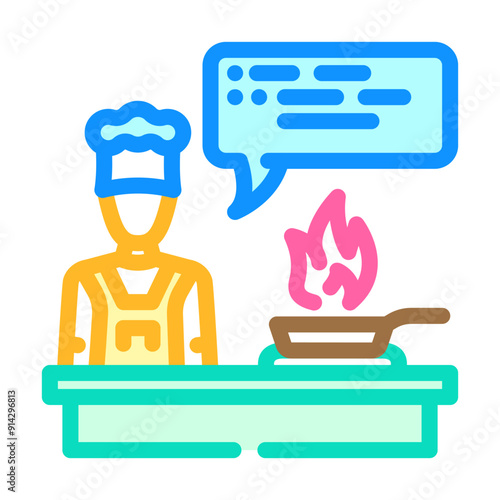cooking classes restaurant chef color icon vector. cooking classes restaurant chef sign. isolated symbol illustration