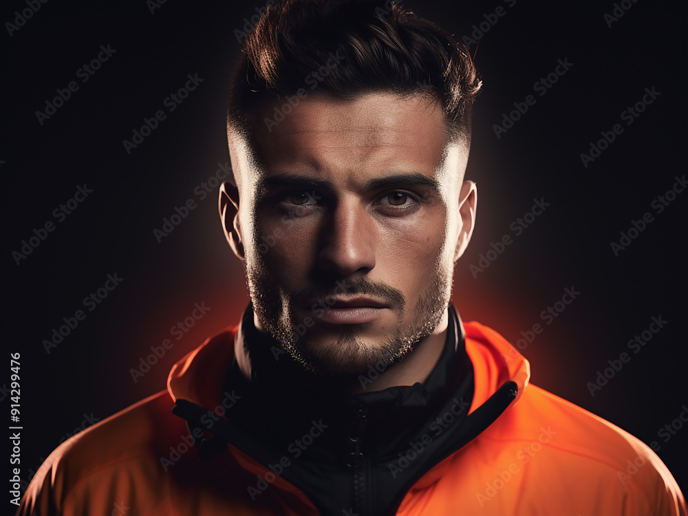 Naklejka premium Soccer player undergoing intense training drills