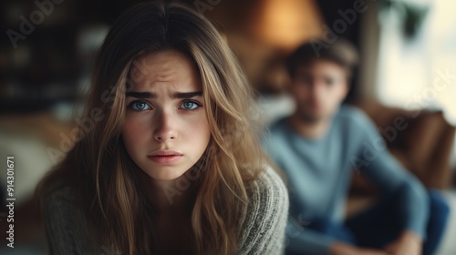 Wallpaper Mural sad woman thinking about relationship difficulties she has with her boyfriend, toxic relationship, relationship, marriage and sexual problems Torontodigital.ca