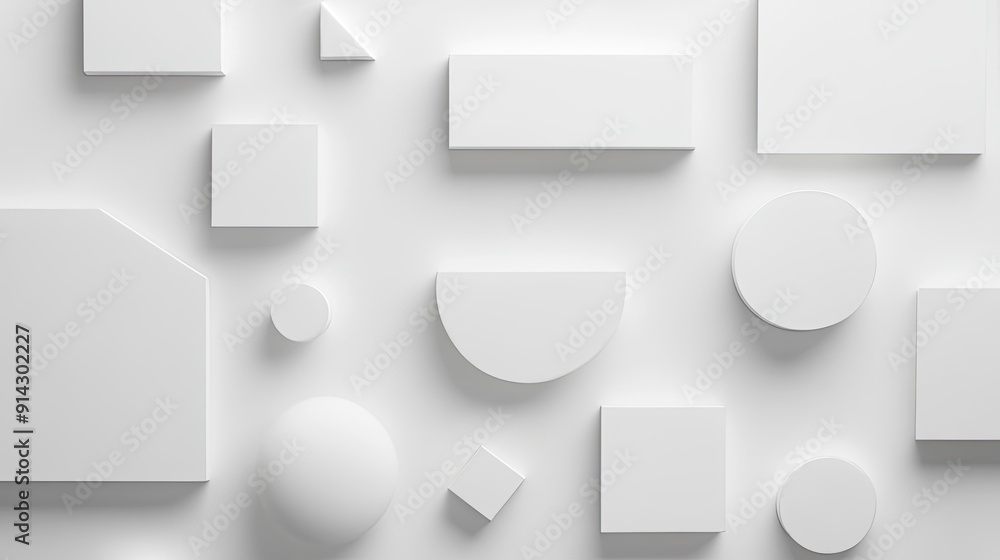 Clean, white minimalist background with simple geometric shapes, ideal for modern designs Clean, white minimalist background with simple geometric shapes, ideal for modern designs