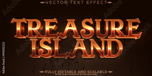 Pirate editable text effect, editable treasure and gold text style