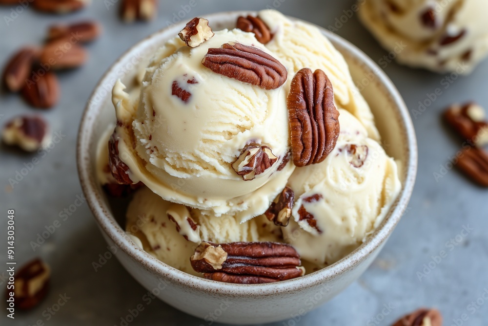 Butter Pecan Ice Cream in a Bowl Butter Pecan Ice Cream in a Bowl