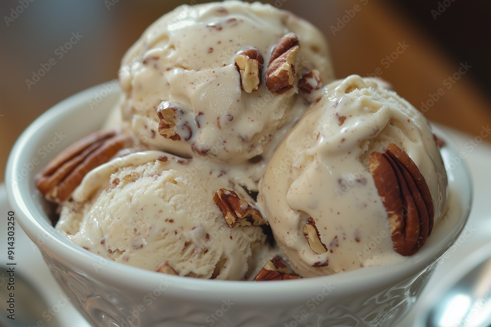 Butter Pecan Ice Cream in a Bowl Butter Pecan Ice Cream in a Bowl