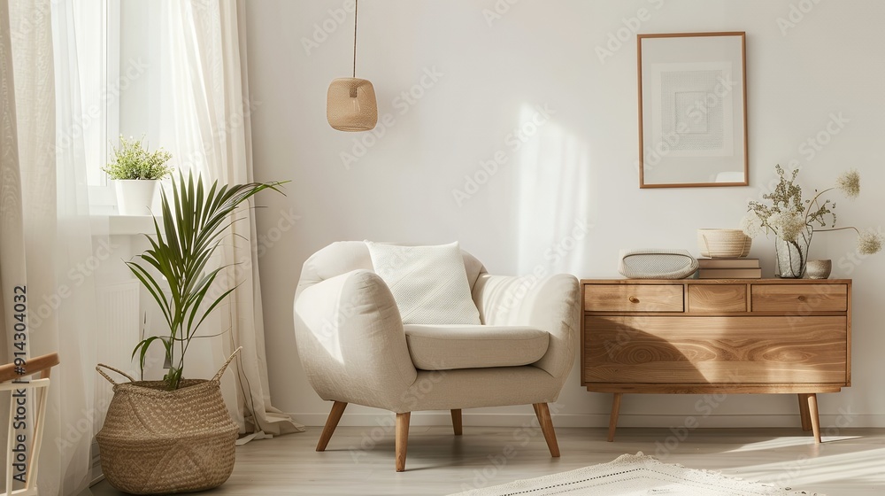 Elegant Beige Sofa and Armchair Setup with Sunlit Window View Perfect Living Room Decor Elegant Beige Sofa and Armchair Setup with Sunlit Window View Perfect Living Room Decor
