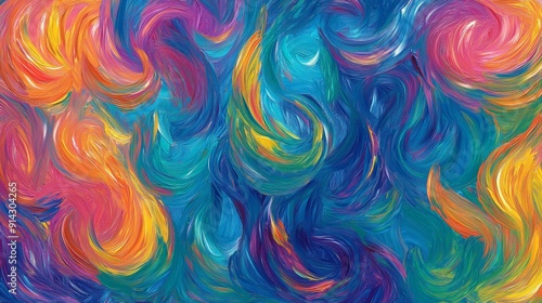 Whirlwind of Color Abstract Acrylic Painting with Vibrant Swirls and a Dynamic Composition - Contemporary Art, Abstract Art, Acrylic Painting, Colorful, Swirls, Dynamic, Artistic