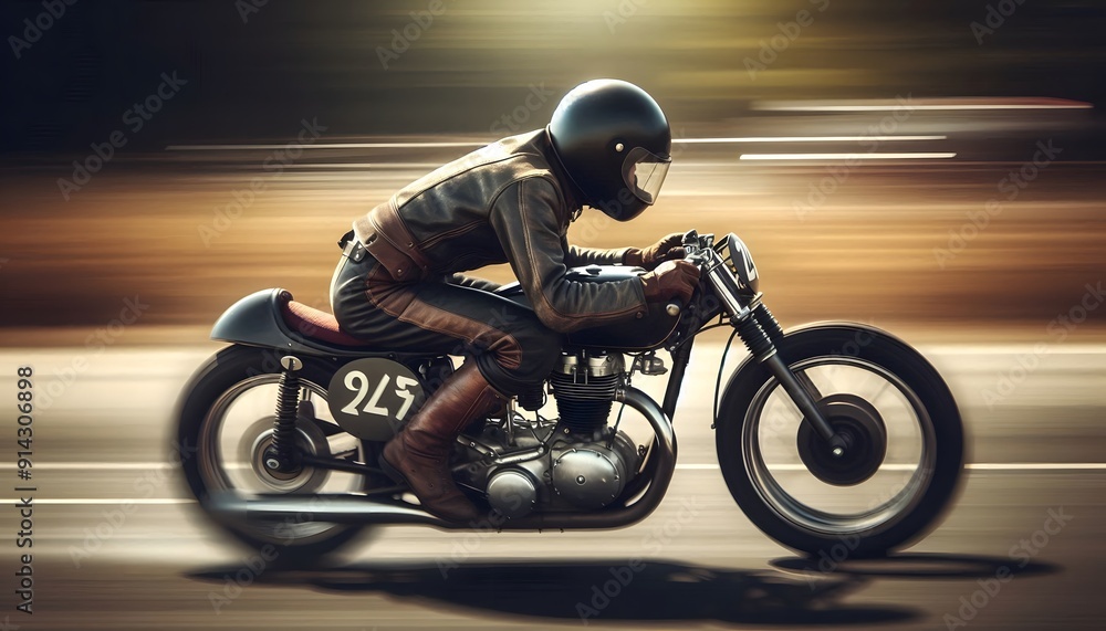 Fototapeta premium Biker on motorcycle