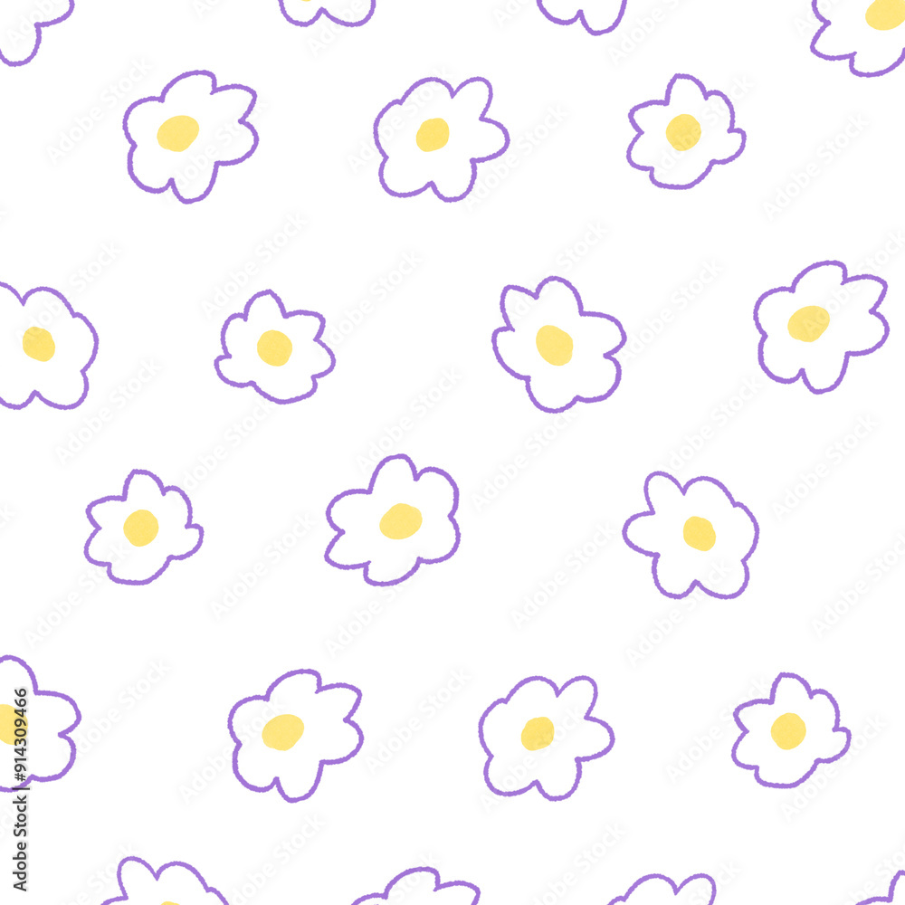 手描きの小さい花柄の背景イラスト１８