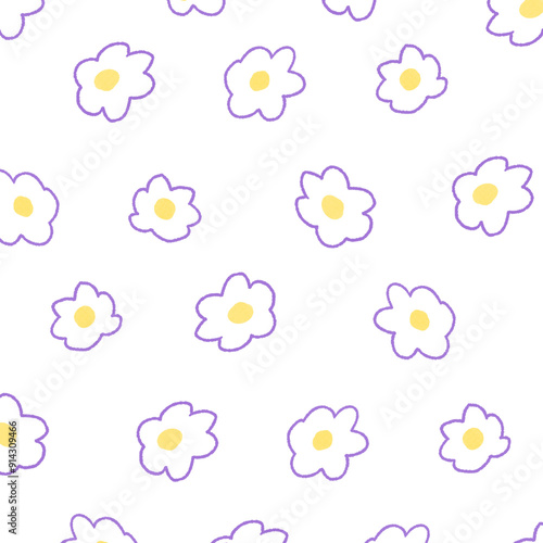 手描きの小さい花柄の背景イラスト１８