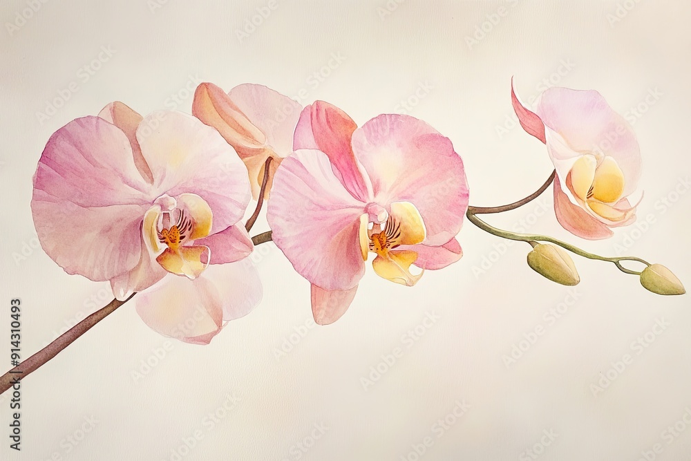 Elegant pink orchid blooms on a soft background, showcasing nature's beauty and delicate floral artistry. Elegant pink orchid blooms on a soft background, showcasing nature's beauty and delicate floral artistry.
