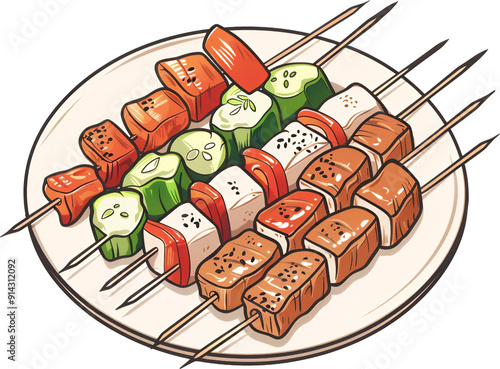 떡꼬치, 떡, 꼬치, 음식,rice cake skewers, rice cakes, skewers, food