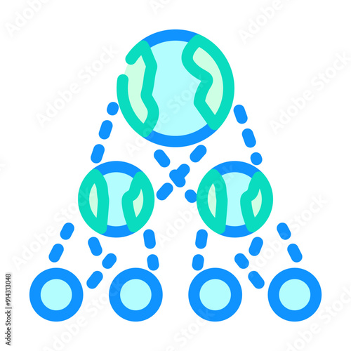 the existence of parallel universes color icon vector. the existence of parallel universes sign. isolated symbol illustration