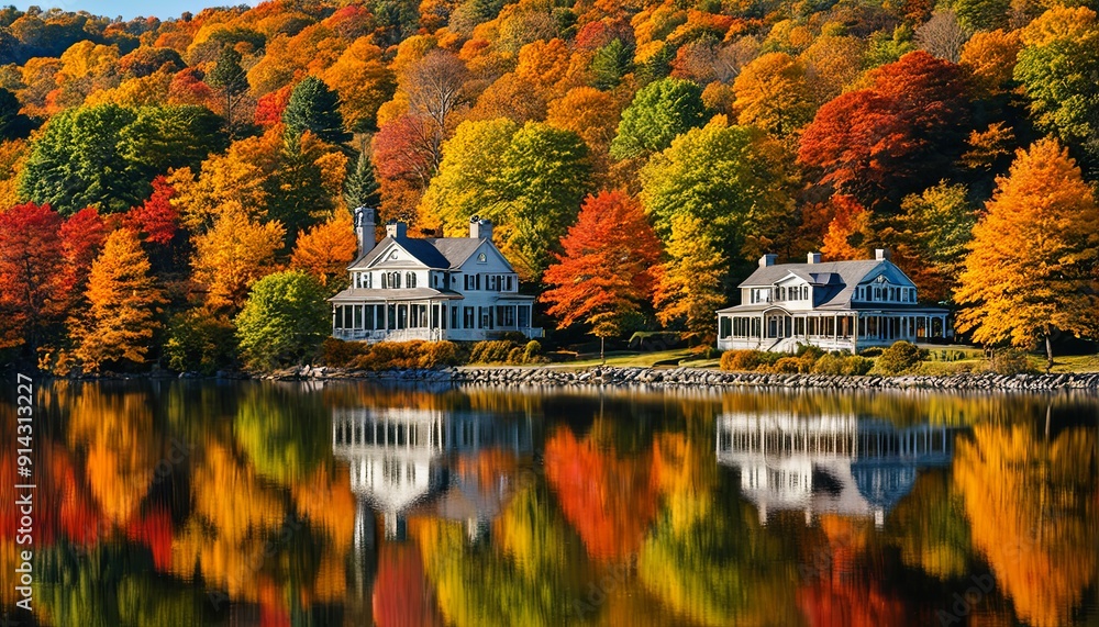 Obraz premium Autumn in Scenic Riverbanks