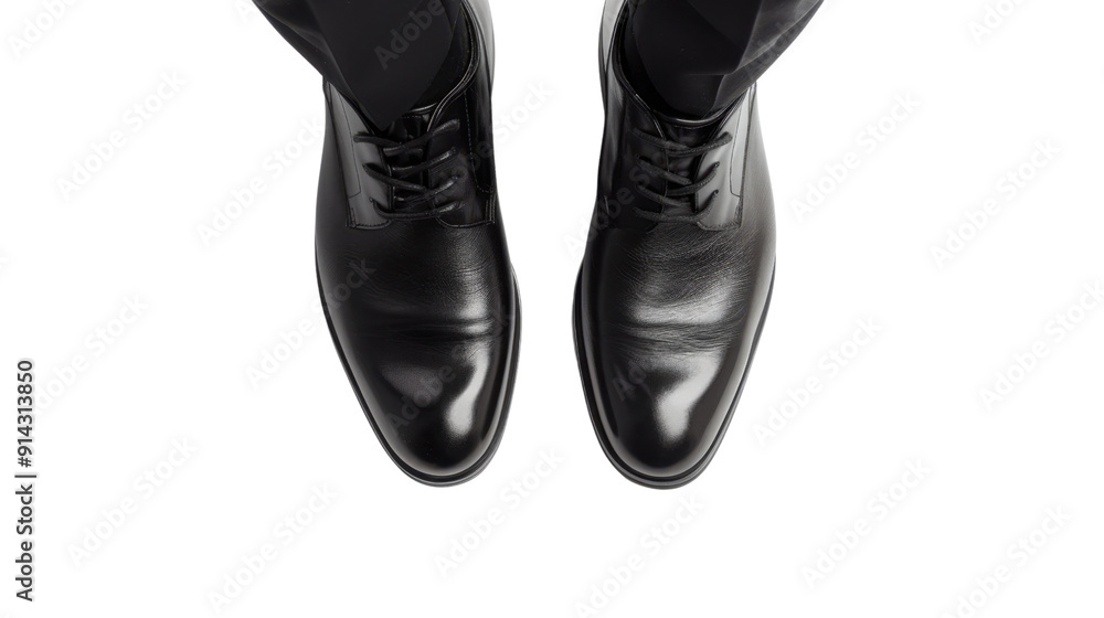 Businessman's black shoes on transparent background Businessman's black shoes on transparent background