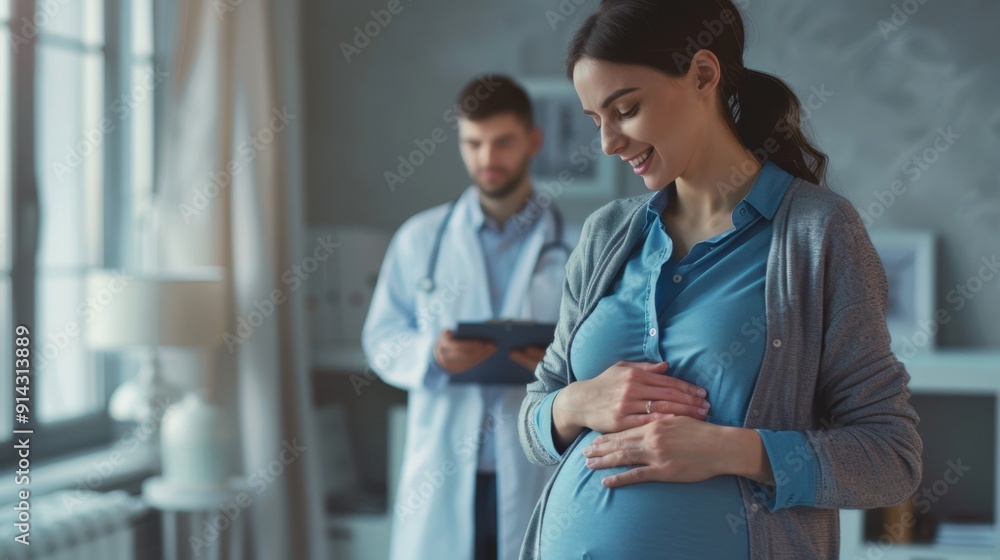 The pregnant woman with doctor The pregnant woman with doctor