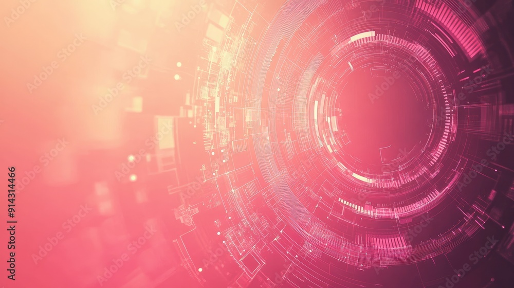 Abstract futuristic background with a pink and purple digital tunnel creating a sense of motion and depth. Perfect for tech and science themes. Abstract futuristic background with a pink and purple digital tunnel creating a sense of motion and depth. Perfect for tech and science themes.