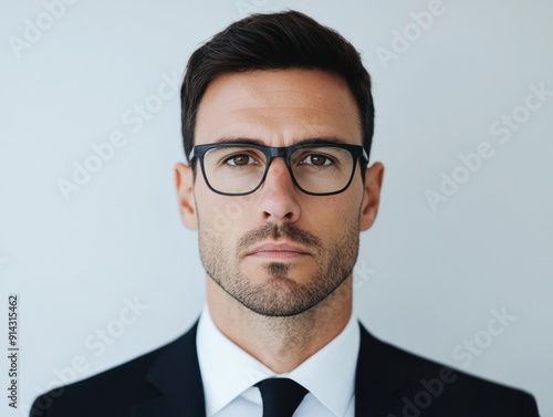 Professional male executive with a serious expression in formal attire.